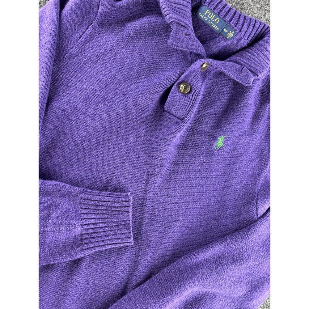 Polo Ralph Lauren Sweater Purple Pullover Pony Logo Cotton Small